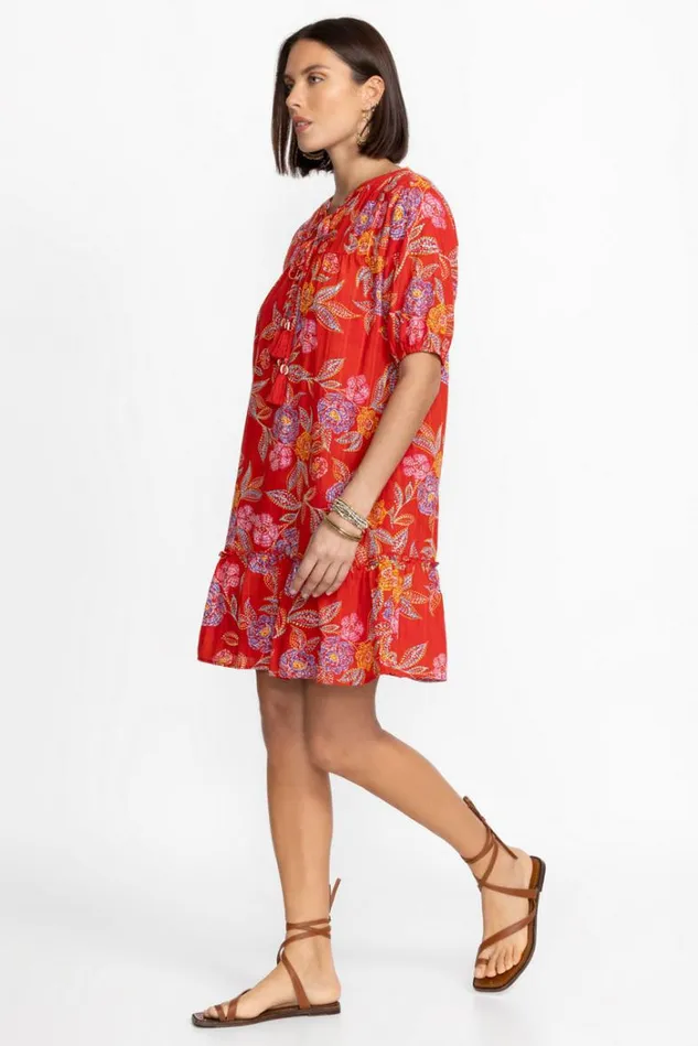 Women WHIMSICAL HIBISCUS PLEATED YOKE DRESS Whimsical Hibiscus Johnny Was Dresses Women WHIMSICAL HIBISCUS PLEATED YOKE DRESS Whimsical Hibiscus Johnny Was Dresses
