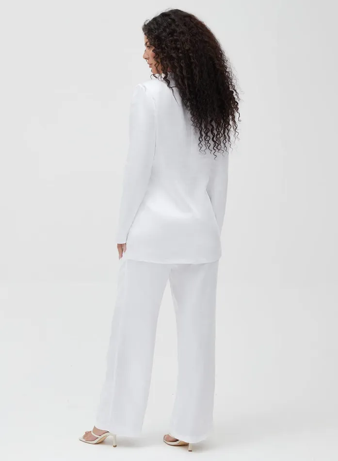 Women White Satin Wide Leg Trouser 8211 Elora 4th and Reckless Pants