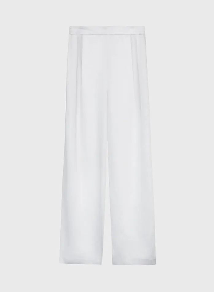 Women White Satin Wide Leg Trouser 8211 Elora 4th and Reckless Pants