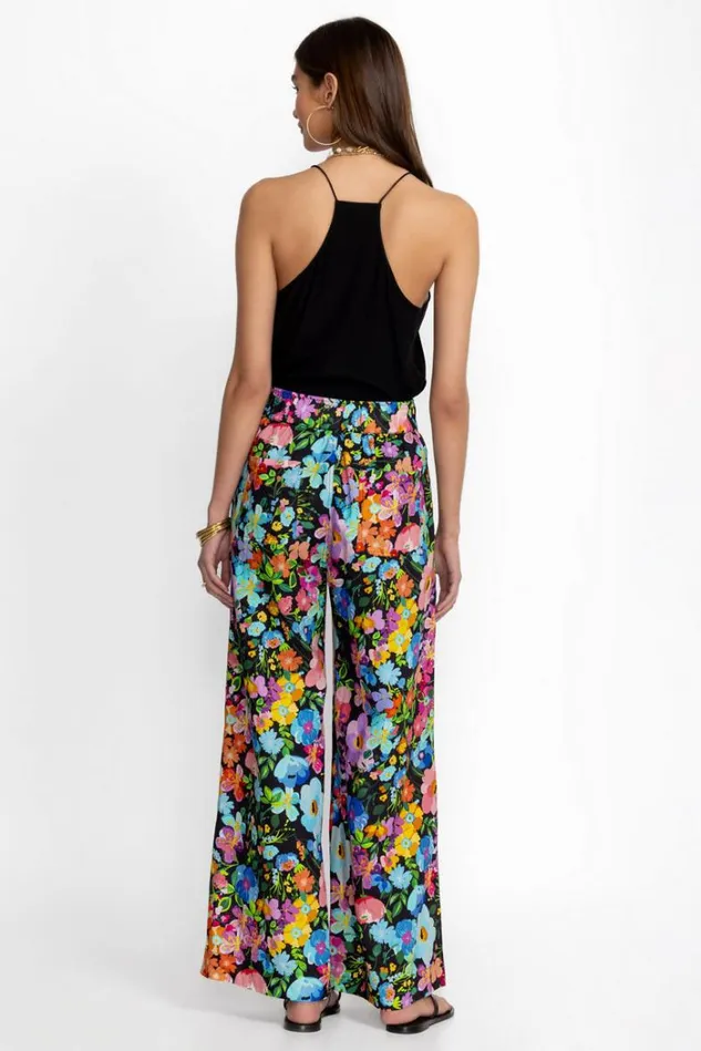 Women WILD BLOOM WIDE LEG PLEAT LINEN PANT Wild Bloom Johnny Was Bottoms Women WILD BLOOM WIDE LEG PLEAT LINEN PANT Wild Bloom Johnny Was Bottoms