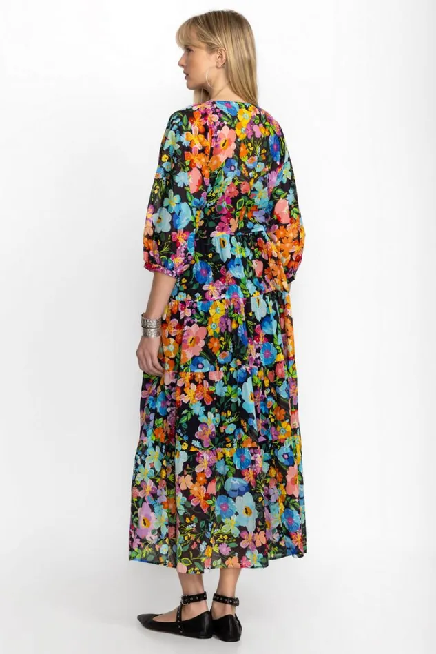 Women WILD BLOOMS DOLMAN TIERED DRESS Wild Bloom Johnny Was Dresses