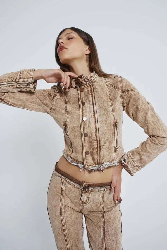 Women Zip Off Denim Jumpsuit Jaded London Denim Jackets