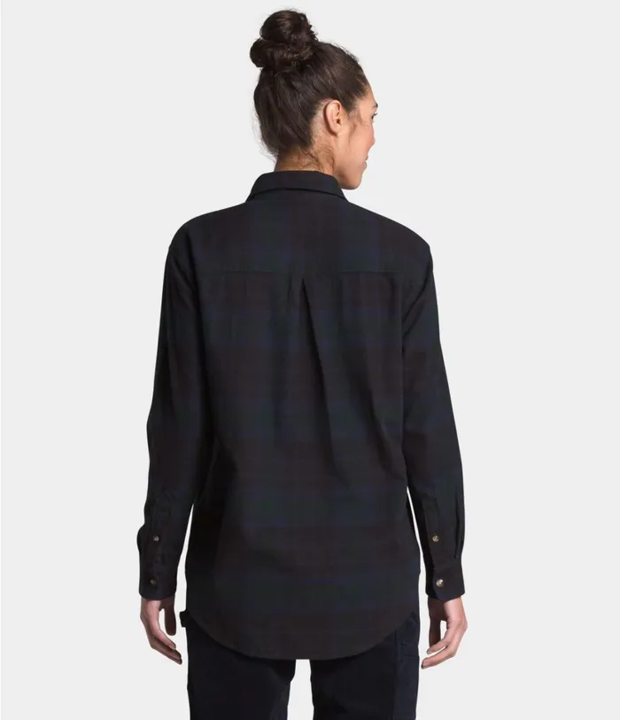 Womens Berkeley LS Boyfriend Shirt Scarab Green Heritage Medium Three Color Plaid The North Face Casual Tops