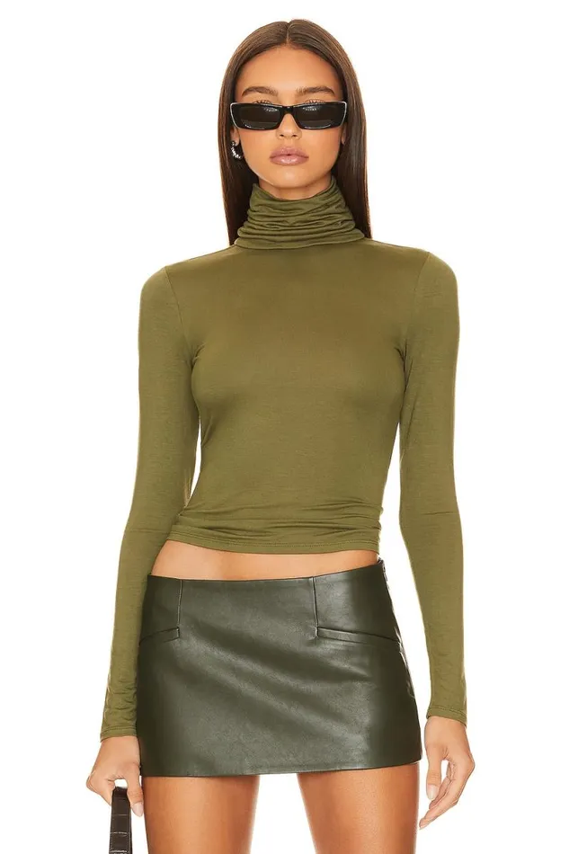X Rachel Katie Turtleneck Dark Green Women Lovers and Friends Tops