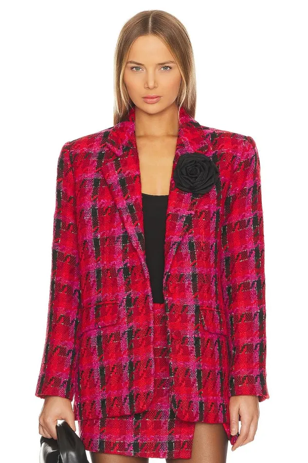 X Rachel Madix Blazer Black and Red Women Lovers and Friends Jackets and Coats X Rachel Madix Blazer Black and Red Women Lovers and Friends Jackets and Coats