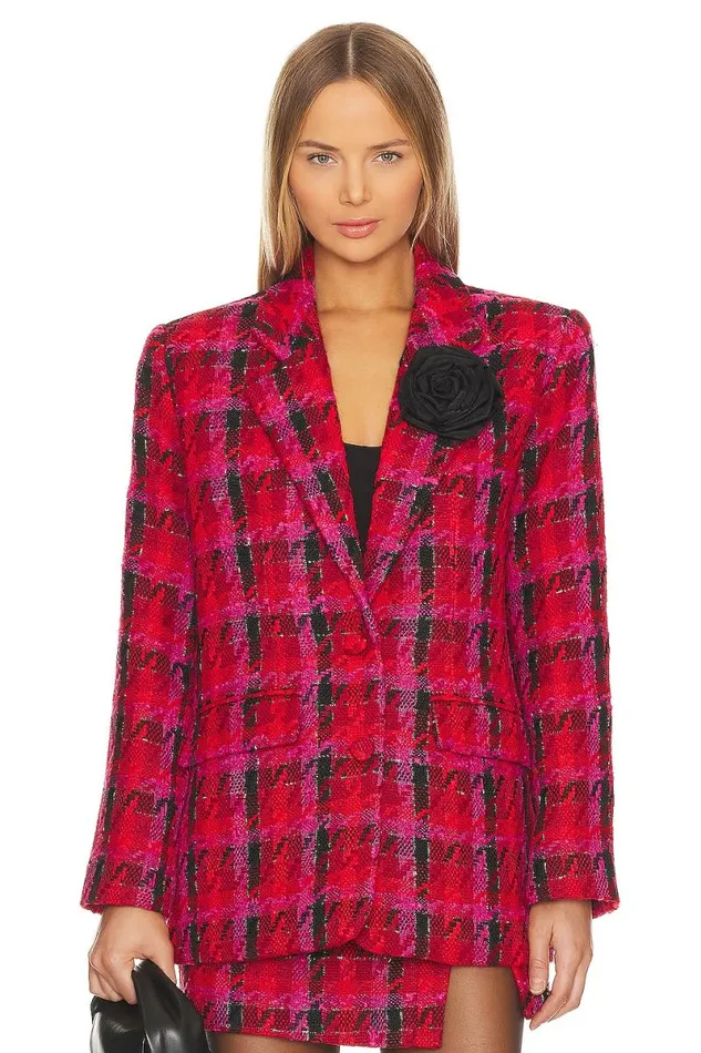 X Rachel Madix Blazer Black and Red Women Lovers and Friends Jackets and Coats