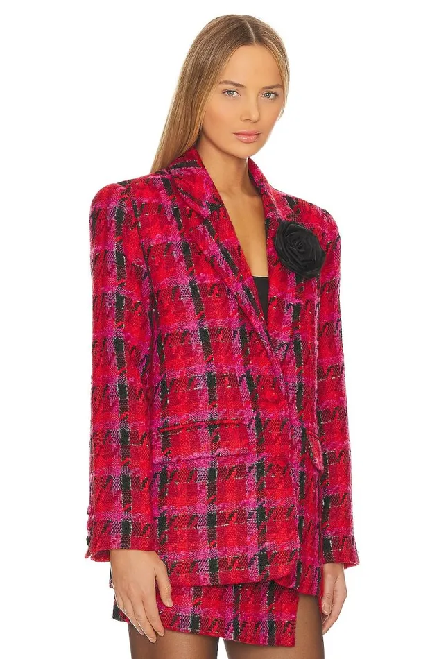 X Rachel Madix Blazer Black and Red Women Lovers and Friends Jackets and Coats