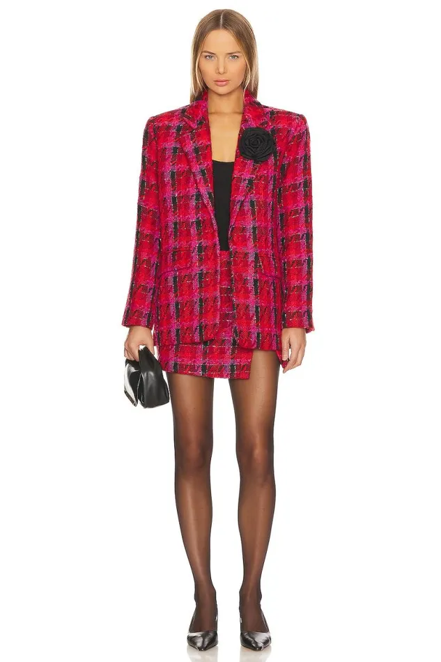 X Rachel Madix Blazer Black and Red Women Lovers and Friends Jackets and Coats