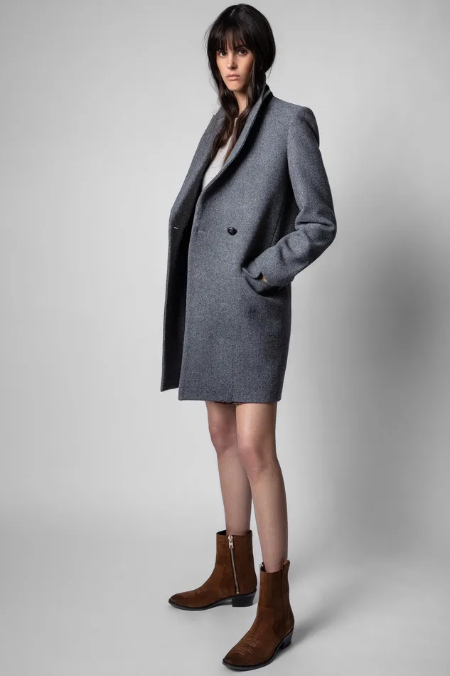 Zadig and Voltaire Coats MARCO CHINE COAT GREY 8211 Women Zadig and Voltaire Coats MARCO CHINE COAT GREY 8211 Women