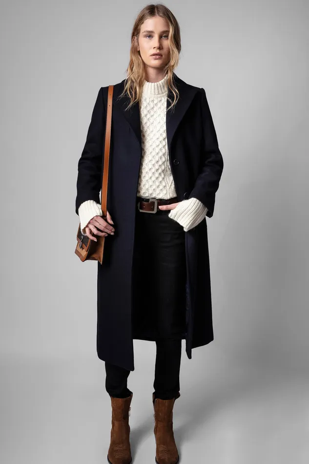 Zadig and Voltaire Coats MONACO COAT INK INK 8211 Women Zadig and Voltaire Coats MONACO COAT INK INK 8211 Women