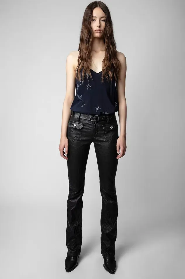 Zadig and Voltaire Shirts and Tops CASEL SOFT STRASS CAMI NAVY 8211 Women