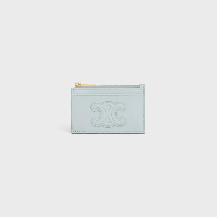 Zipped Card Holder Cuir Triomphe In Shiny Calfskin Soft Blue Women CELINE CARD HOLDERS Zipped Card Holder Cuir Triomphe In Shiny Calfskin Soft Blue Women CELINE CARD HOLDERS