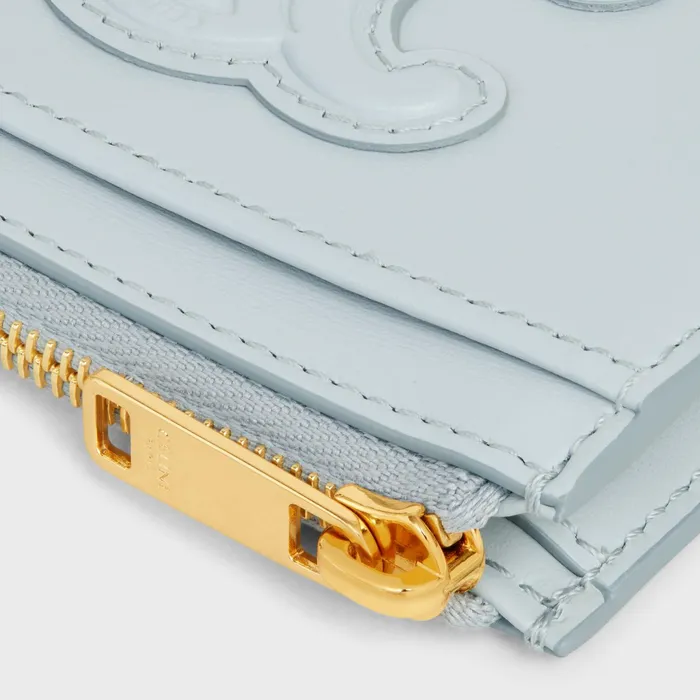 Zipped Card Holder Cuir Triomphe In Shiny Calfskin Soft Blue Women CELINE CARD HOLDERS Zipped Card Holder Cuir Triomphe In Shiny Calfskin Soft Blue Women CELINE CARD HOLDERS